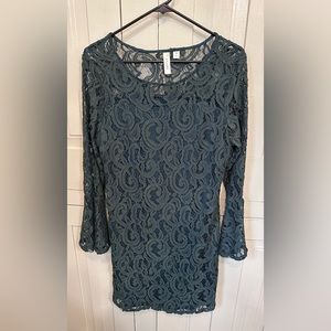 Tacera dark green cocktail dress